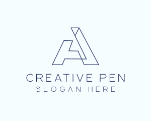 Tech Outline Letter A Company logo design