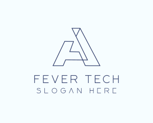 Tech Outline Letter A Company logo design