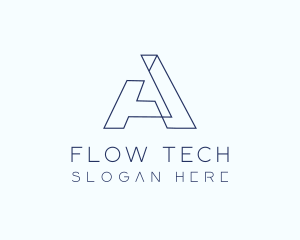 Tech Outline Letter A Company logo design