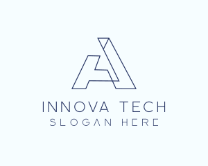 Tech Outline Letter A Company logo design