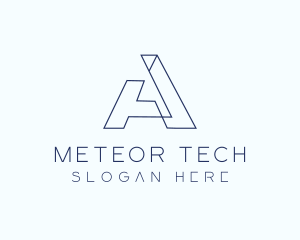 Tech Outline Letter A Company logo design