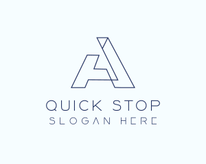 Tech Outline Letter A Company logo design