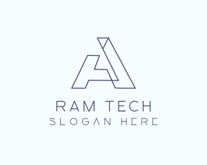 Tech Outline Letter A Company logo design