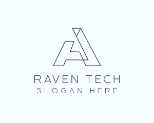 Tech Outline Letter A Company logo design