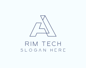 Tech Outline Letter A Company logo design