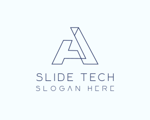 Tech Outline Letter A Company logo design