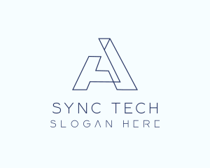 Tech Outline Letter A logo design