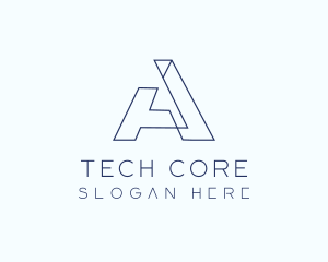 Tech Outline Letter A logo design