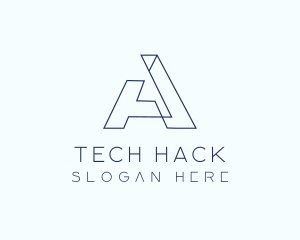 Tech Outline Letter A Company logo design