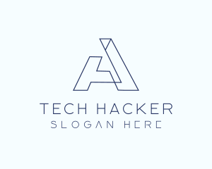 Tech Outline Letter A Company logo design