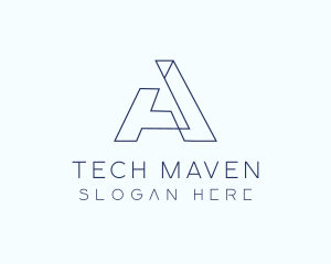 Tech Outline Letter A Company logo design