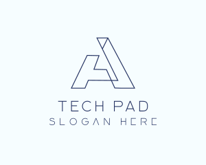 Tech Outline Letter A Company logo design