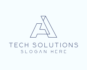 Tech Outline Letter A Company logo design