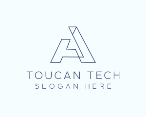 Tech Outline Letter A Company logo design