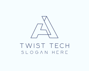 Tech Outline Letter A Company logo design