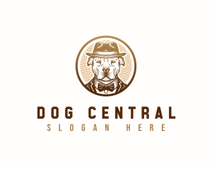 Gentleman Pitbull Dog logo design