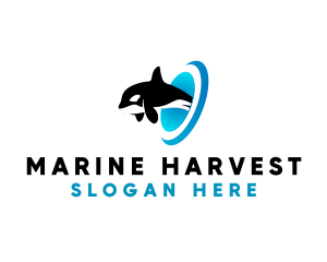 Marine Orca Whale logo design