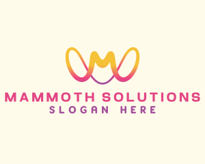 Abstract Loop Letter M logo design