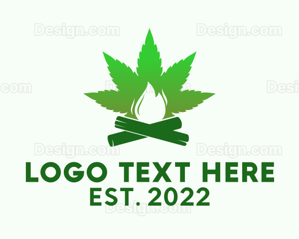 Herbal Marijuana Campfire Logo