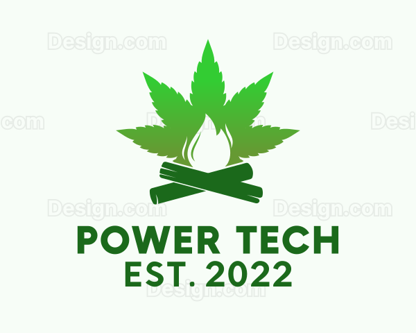 Herbal Marijuana Campfire Logo