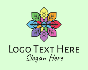 Colorful Flower Stained Glass Logo