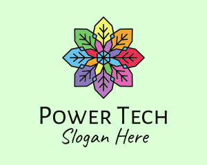 Colorful Flower Stained Glass Logo