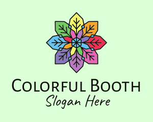 Colorful Flower Stained Glass logo design