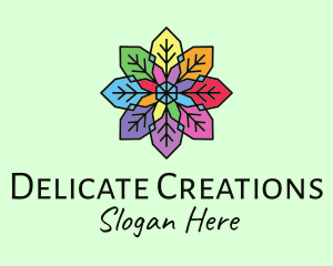 Colorful Flower Stained Glass logo design