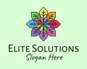 Colorful Flower Stained Glass logo