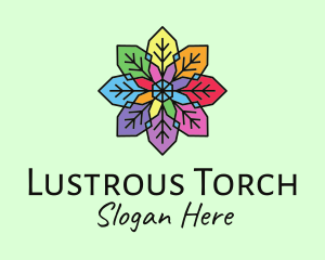 Colorful Flower Stained Glass logo design