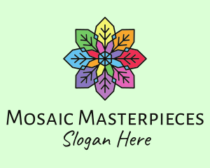 Colorful Flower Stained Glass logo design