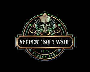 Scary Skull Serpent logo design