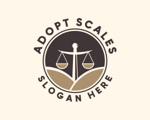 Justice Scale Badge logo design