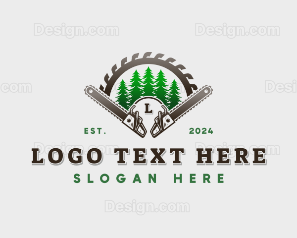 Logging Chainsaw Carpentry Logo