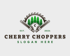 Logging Chainsaw Carpentry logo design