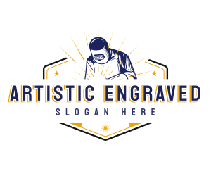 Craftsmanship Welder Engraving logo design