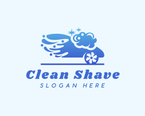 Blue Clean Car Wash logo design