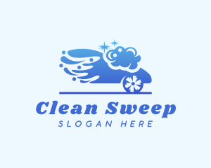 Blue Clean Car Wash logo design