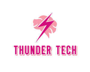 Brain Psychiatry Thunder  logo design