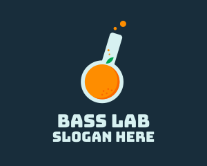 Orange Fruit Flask Chemistry logo design