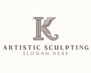 Antique Decorative Woodwork Letter K logo