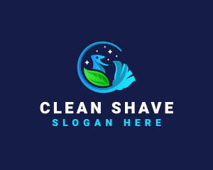 Cleaning Broom Spray logo design