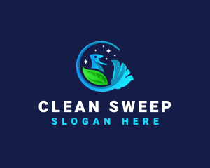 Cleaning Broom Spray logo design