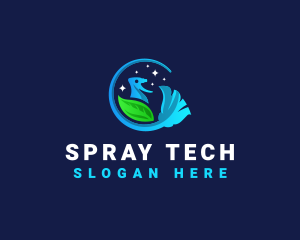 Cleaning Broom Spray logo design