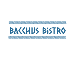 Blue Ancient Greek Text Font logo