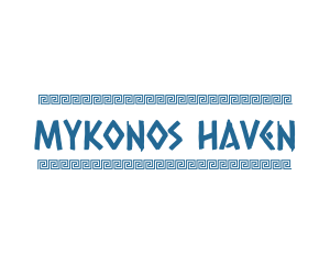 Blue Greek Text  logo