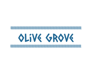 Blue Greek Text  logo design