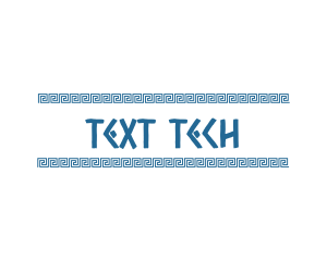 Blue Greek Text  logo