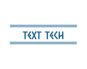 Blue Greek Text  logo design