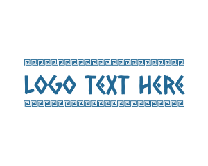 Blue Greek Text  Logo